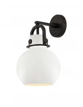 Innovations Lighting 410-1W-BK-M410-8W - Newton Sphere - 1 Light - 8 inch - Matte Black - Sconce