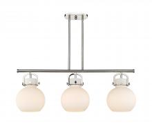 Innovations Lighting 410-3I-PN-G410-10WH - Newton Sphere - 3 Light - 42 inch - Polished Nickel - Island Light