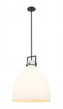 Innovations Lighting 411-1SL-BK-G412-18WH - Newton Bell - 1 Light - 18 inch - Matte Black - Pendant