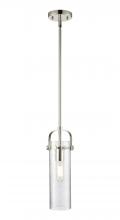 Innovations Lighting 423-1S-PN-G423-12SDY - Pilaster II Cylinder - 1 Light - 12 inch Long Glass - Polished Nickel - Pendant