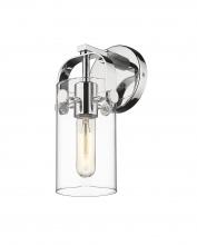 Innovations Lighting 423-1W-PC-G423-7CL - Pilaster II Cylinder - 1 Light - 7 inch Long Glass - Polished Chrome - Sconce