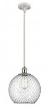 Innovations Lighting 516-1S-WPC-G122-10CSN-LED - Farmhouse Chicken Wire - 1 Light - 10 inch - White Polished Chrome - Mini Pendant