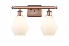 Innovations Lighting 516-2W-AC-G651-6 - Cindyrella - 2 Light - 16 inch - Antique Copper - Bath Vanity Light