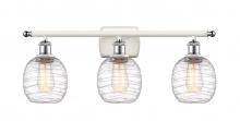 Innovations Lighting 516-3W-WPC-G1013 - Belfast - 3 Light - 26 inch - White Polished Chrome - Bath Vanity Light