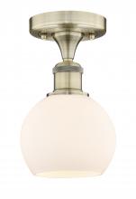 Innovations Lighting 616-1F-AB-G121-6 - Athens - 1 Light - 6 inch - Antique Brass - Semi-Flush Mount