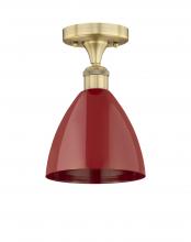 Innovations Lighting 616-1F-BB-MBD-75-RD - Plymouth - 1 Light - 8 inch - Brushed Brass - Semi-Flush Mount