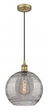 Innovations Lighting 616-1P-BB-G1213-12SM - Athens Deco Swirl - 1 Light - 12 inch - Brushed Brass - Cord hung - Mini Pendant