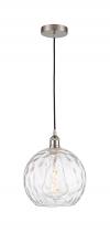 Innovations Lighting 616-1P-SN-G1215-10 - Athens Water Glass - 1 Light - 10 inch - Brushed Satin Nickel - Cord hung - Mini Pendant