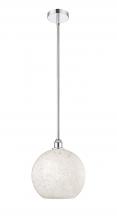 Innovations Lighting 616-1S-PC-G1216-12WM - White Mouchette - 1 Light - 12 inch - Polished Chrome - Stem Hung - Mini Pendant