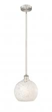 Innovations Lighting 616-1S-SN-G1216-10WM - White Mouchette - 1 Light - 10 inch - Brushed Satin Nickel - Stem Hung - Mini Pendant