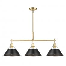 Golden 3306-LP BCB-BLK - Orwell 3-Light Linear Pendant in Brushed Champagne Bronze with Matte Black