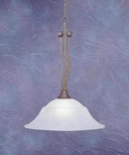 Toltec Company 221-BRZ-53815 - One Light Bronze White Marble Glass Down Pendant