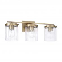 Capital 156231AD-555 - 3-Light Vanity in Aged Brass with Clear Beveled Fluted Glass