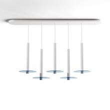 Koncept Inc CMP-L5-S-16-MWT+GBLU9 - Combi Pendant 16" Linear 5 Combo Matte White with Matte White Canopy