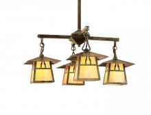 Arroyo Craftsman CCH-8/4EAM-VP - 8" carmel 4 light chandelier without overlay (empty)