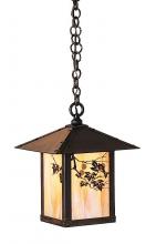 Arroyo Craftsman EH-9SFCS-S - 9" evergreen pendant with sycamore filigree