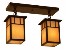 Arroyo Craftsman HCM-4L/2DTM-BK - 4" huntington 2 light ceiling mount, double t-bar overlay