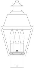 Arroyo Craftsman INP-8MRCS-MB - 8" inverness post mount with metal roof