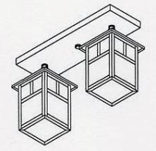 Arroyo Craftsman MCM-5/2EM-MB - 5" mission 2 light ceiling mount without overlay (empty)