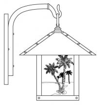 Arroyo Craftsman TRB-12PTCS-S - 12" timber ridge wall bracket with palm tree filigree