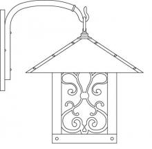 Arroyo Craftsman TRB-16ASGW-RC - 16" timber ridge wall bracket with ashbury  filigree