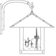 Arroyo Craftsman TRB-16CTCR-RC - 16" timber ridge wall bracket with cactus  filigree