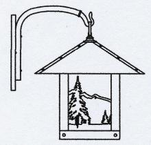 Arroyo Craftsman TRB-16MNGW-RC - 16" timber ridge wall bracket with mountain filigree