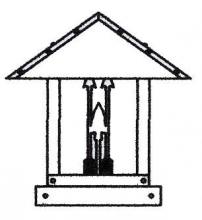 Arroyo Craftsman TRC-12ARRM-RB - 12" timber ridge column mount with arrow filigree