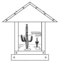 Arroyo Craftsman TRC-12CTGW-BZ - 12" timber ridge column mount with cactus  filigree