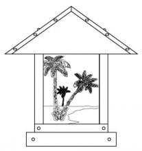 Arroyo Craftsman TRC-12PTWO-BK - 12" timber ridge column mount with palm tree  filigree