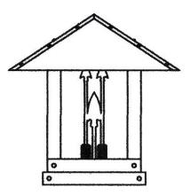 Arroyo Craftsman TRC-16ARTN-S - 16" timber ridge column mount with arrow filigree