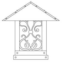 Arroyo Craftsman TRC-16ASCS-BK - 16" timber ridge column mount with ashbury  filigree