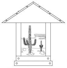 Arroyo Craftsman TRC-16CTCS-VP - 16" timber ridge column mount with cactus  filigree