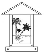 Arroyo Craftsman TRC-9PTGW-RB - 9" timber ridge column mount with palm tree filigree