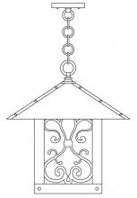 Arroyo Craftsman TRH-16ASTN-VP - 16" timber ridge pendant with ashbury  filigree