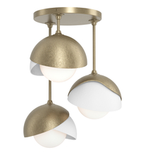 Hubbardton Forge 121374-SKT-84-02-GG0711 - Brooklyn 3-Light Double Shade Semi-Flush