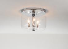 Lucas McKearn FM80122PC-13 - Rampart 3 Light Hammered detail flush mount in Chrome