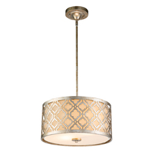 Lucas McKearn GN/LEMURIA/P/M - Lemuria 2 Light Medium Pendant - Distressed Gold, Ivory Shade