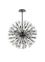 Elegant 2550D32BK - Vera 32 inch crystal starburst round pendant in black