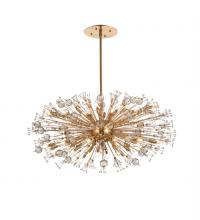 Elegant 2550D48SG - Vera 48 inch crystal starburst oval pendant in gold