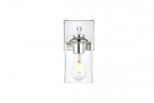 Elegant LD7314W5CH - Ronnie 1 light Chrome and Clear Bath Sconce