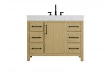 Elegant VF60642MHB - 42 inch Single Bathroom Vanity In Honey Brown