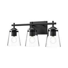 ALORA VL638221MBCL - Addison 22-in Clear Glass/Matte Black 3 Lights Vanity