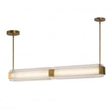 ALORA LP374247VBCR-UNV - Alai 47-in Vintage Brass/Ribbed Glass LED Linear Pendant