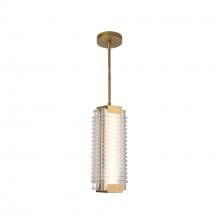 ALORA PD374316VBCR-UNV - Alai 16-in Vintage Brass/Ribbed Glass LED Pendant