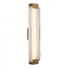 ALORA WV374225VBCR - Alai 25-in Vintage Brass/Ribbed Glass LED Wall Vanity