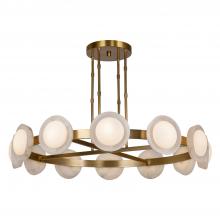 ALORA CH320050VBAR - Alonso 50-in Vintage Brass/Alabaster LED Chandeliers