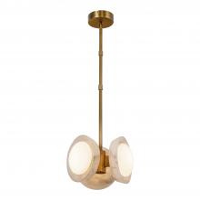 ALORA PD320313VBAR - Alonso 13-in Vintage Brass/Alabaster LED Pendant