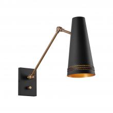 ALORA WV342105MBHL - Brickell 5-in Matte Black/Hazelnut Leather 1 Light Wall/Vanity