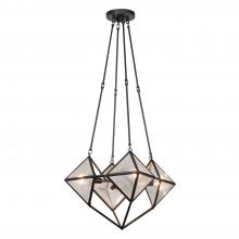 ALORA CH332421UBCR - Cairo 21-in Ribbed Glass/Urban Bronze 4 Lights Chandeliers